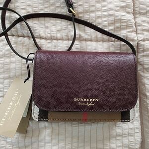 Burberry Plum and Check Crossbody Bag